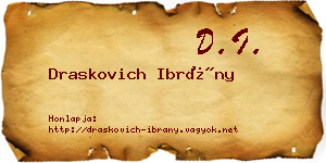 Draskovich Ibrány névjegykártya